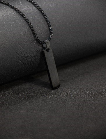 Stainless steel men's classic necklace (Black)