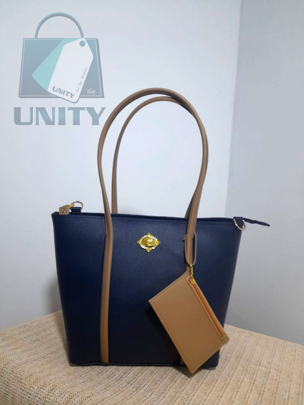 Elegant Tote Bag with Tan Accents