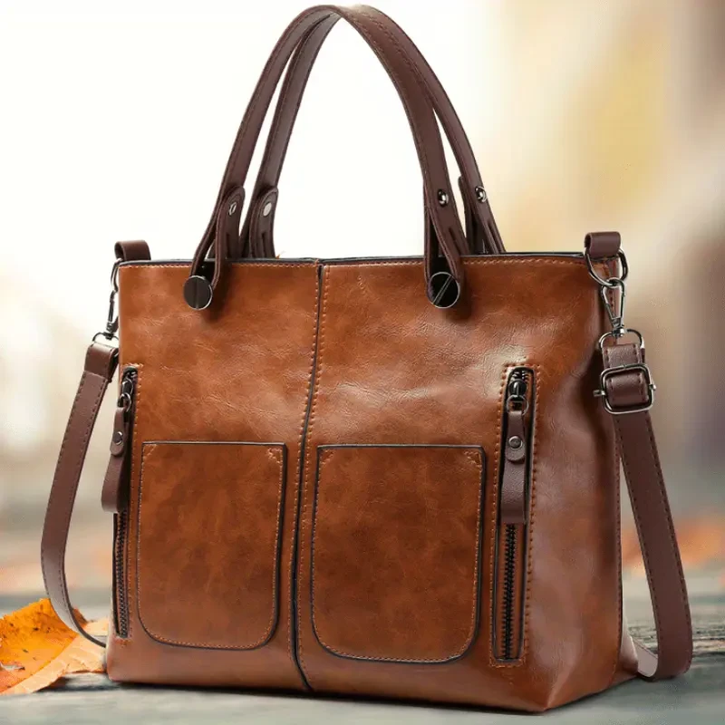 Stylish Vintage-Inspired Large Capacity Tote Bag for Women