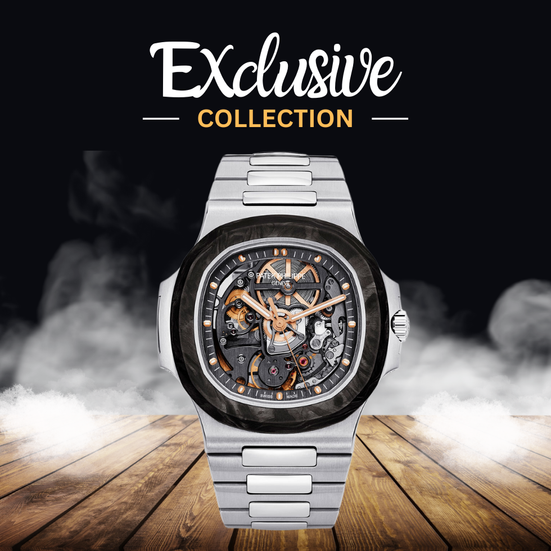 Skeleton Model Solid Metal Dial Luxury Sports Watch